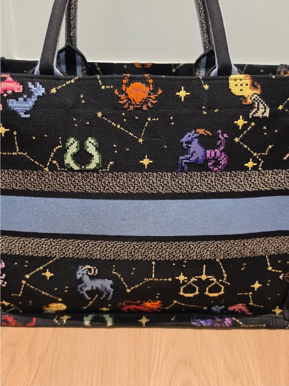 Dior Black Zodiac Embroidered Book Tote - Picture 6 of 12